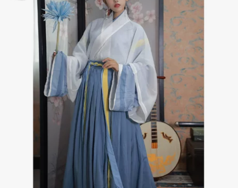 五五年汉服 霜降.秋焚 晋制交领齐腰襦裙男...