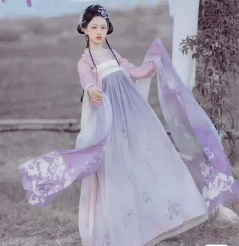 七月夕 鸢尾齐胸襦裙汉服女对襟襦裙 上襦+...