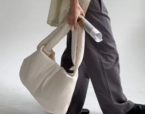 韩国ins秋冬新款简约百搭夹棉服托特包大容...