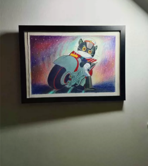 带框尺寸33.5*23.8cm，黑猫警长彩...