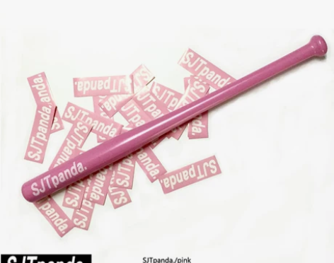 SJTpandaLOGO粉色棒球棍防身实心...