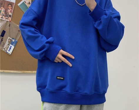 【火拼价】宽松圆领卫衣男潮ins纯色百搭休...