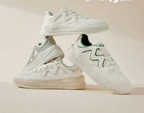 鸿星尔克板鞋男鞋子白桃冬季新款厚底轻便休闲...