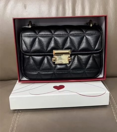 罗耶尔葵尔杨幂同款菱格绣线方胖子链条包 全...