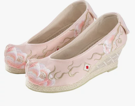 【十三余 小豆蔻儿】[芍药]平底坡跟弓鞋 ...