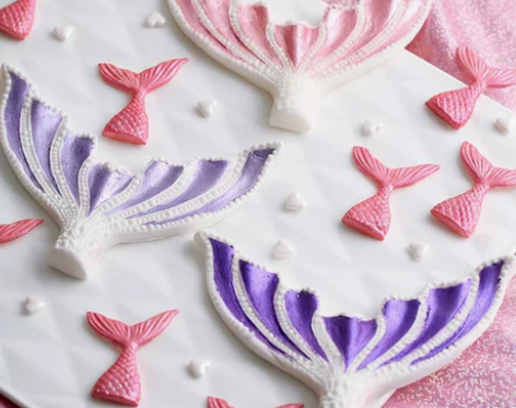 翻糖美人鱼鱼尾人鱼尾巴硅胶模具翻糖烘焙工具...