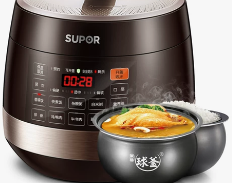 苏泊尔电压力锅家用双胆6L饭煲智能预约大容...