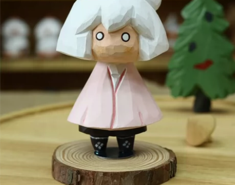 手工木雕光遇周边菇菇无翼仔手办桌面车载摆件...