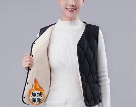 2023新款秋冬羽绒棉马甲女加绒加厚保暖坎...