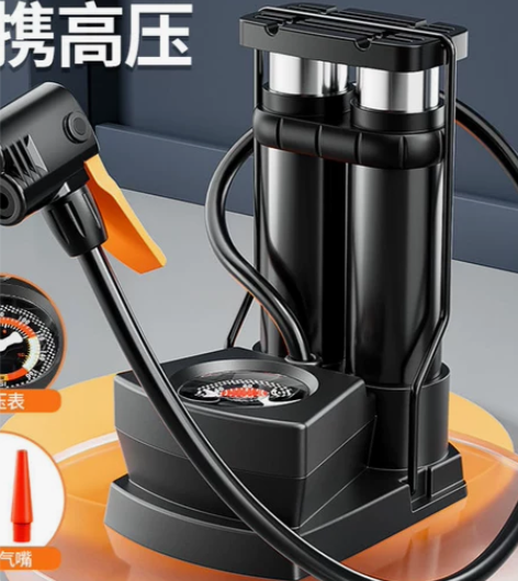 脚踩打气筒家用自行车电动车电瓶车篮球通用高...