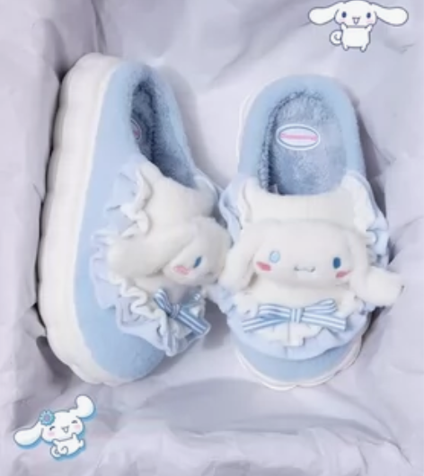玉桂狗棉拖鞋女冬季可爱卡通网红少女正品ip...