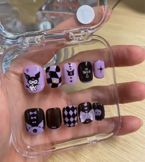 39.9纯手绘 三丽鸥库洛米黑紫配色甜酷风...