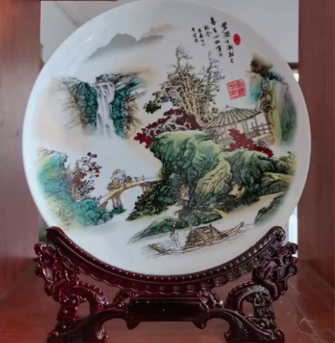 景德镇陶瓷摆件瓷盘摆件盘子陶瓷景德镇陶瓷摆...