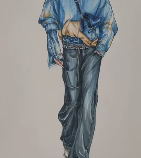 [右]服装设计效果图手绘代画   也可接急...