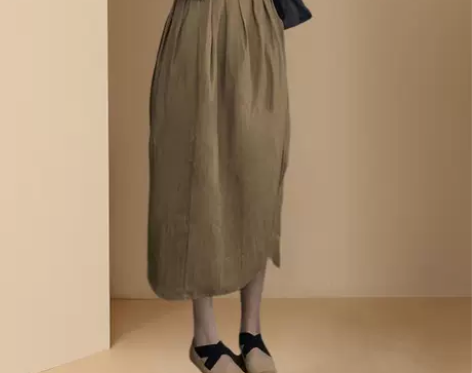 女装雪纺2023新款夏季春秋棉麻a字半身裙...