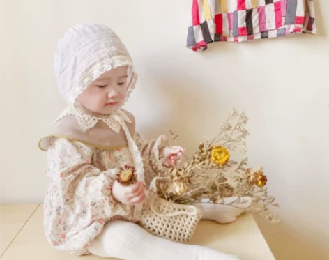 3色可选宝宝碎花连衣裙婴儿连体衣纯棉包屁公...