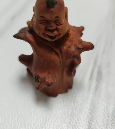 檬子木手工雕刻手玩把件摆件，开脸较好，乐呵...