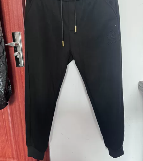 冬季加绒加厚休闲长裤男欧货潮牌束脚运动哈伦...