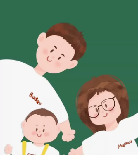 卡通Q版手绘头像情侣全家福画像素描真人物形...