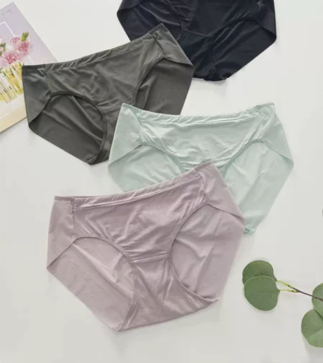 3条日单莫代尔牛奶丝拼接女三角裤中低腰95...