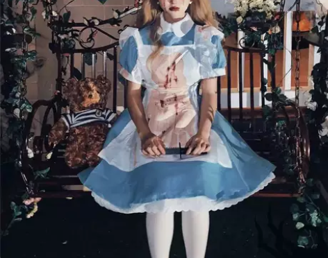 万圣节爱丽丝cos服Lolita可爱血腥恐...