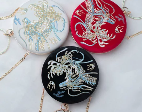 如梦霓裳汉服女绣花发带十二生肖辰龙古风口金...