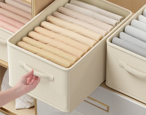 太力衣服裤子收纳盒分格神器衣物分层轻奢风整...