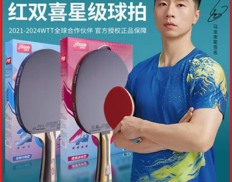 红双喜乒乓球拍小学生专用专业级三四星狂飙长...