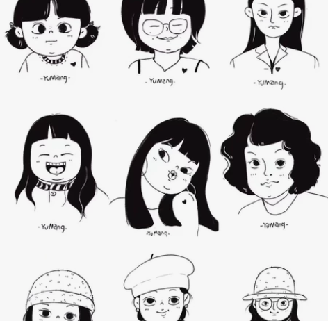 黑白稿/ 简笔画/个性头像定制 手绘头像q...