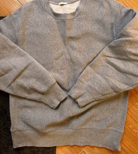 GU圆领套头宽松棉卫衣男棉纯色百搭休闲上衣...