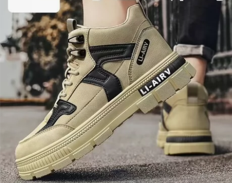 卡帝乐鳄鱼男鞋冬季潮流工装马丁靴皮面轻便休...