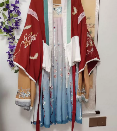 花朝记汉服琼羽晋制三件套六米摆国家宝藏绣花...