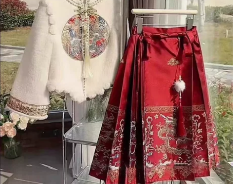 【新年马面裙】女童龙凤呈祥中国新款2024...