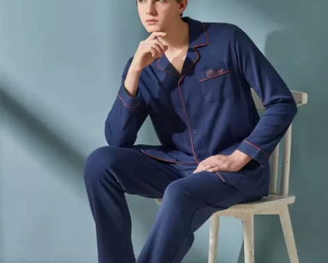 红豆睡衣男士纯棉长袖长裤套装舒适全棉家居服...