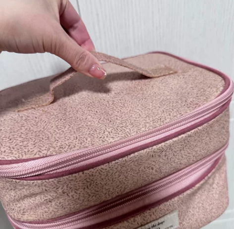 OYSHO大号田园风防水双层化妆包粉色 6...