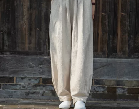 运动练功裤女秋冬棉麻宽松束脚休闲长裤灯笼裤...