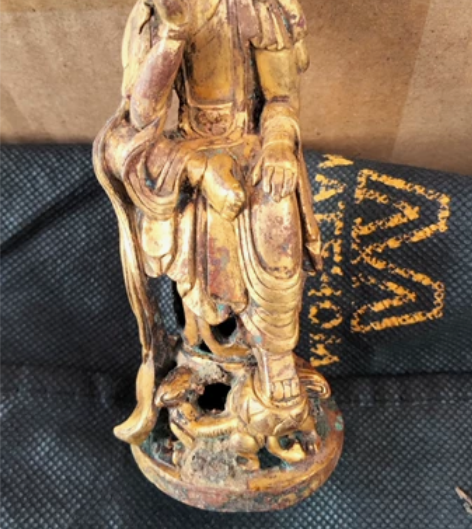 早期收藏铜鎏金佛像 ，包浆饱满 完美无缺 ...