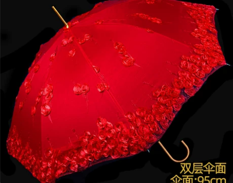 【狂欢价】结婚红伞婚伞红色出嫁伞婚庆用中式...