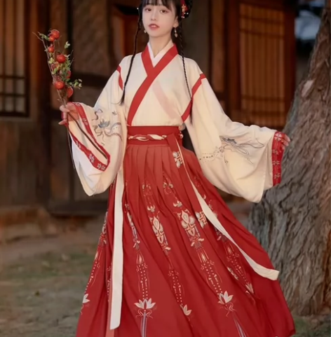 【出】艺缕原创汉服女半生莲秋冬交领晋制齐腰...