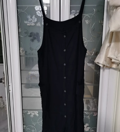 背带长裙，两侧有兜，全棉的，休闲范，130...