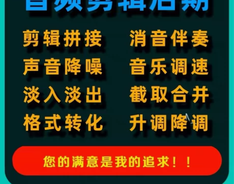音频制作 后期剪辑 降噪 伴奏 截取 技术...
