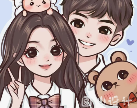 Q版手绘头像定制设计卡通人物照片转漫画人像...