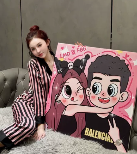 情侣 公主 画照片情侣画像手绘定制diy新...