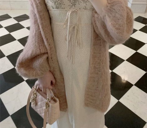 循环初恋 斐斐定制 手工编织马海毛开衫让所...