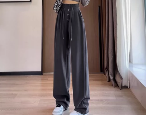 全新s码包邮出欧美风排扣运动裤女2023春...