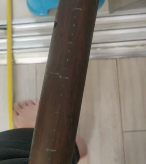 民国时期铜勾带款银星老秤杆，木制红酸枝，草...