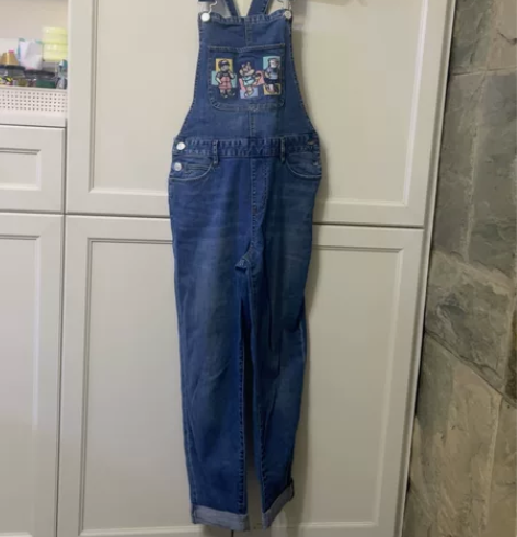 小熊牛仔背带长裤,160码,9成新,60元...