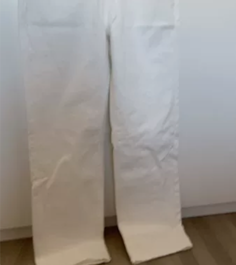 【新风尚价】白色窄版阔腿直筒牛仔裤女秋季2...