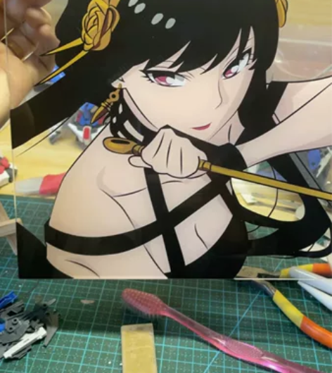 手绘玻璃画现货一幅 尺寸20cm*20cm...