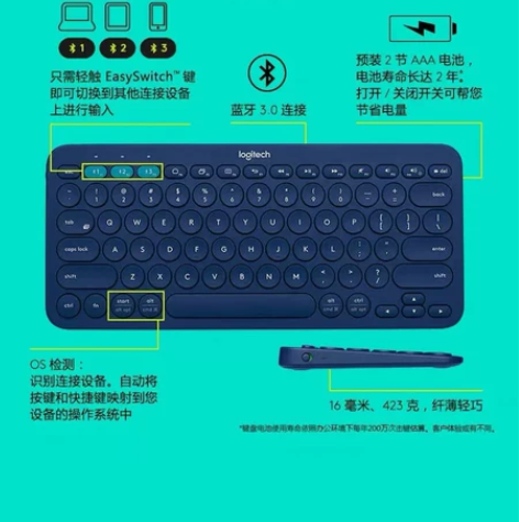 ?【官方旗舰店】罗技K380无线蓝牙网红键...